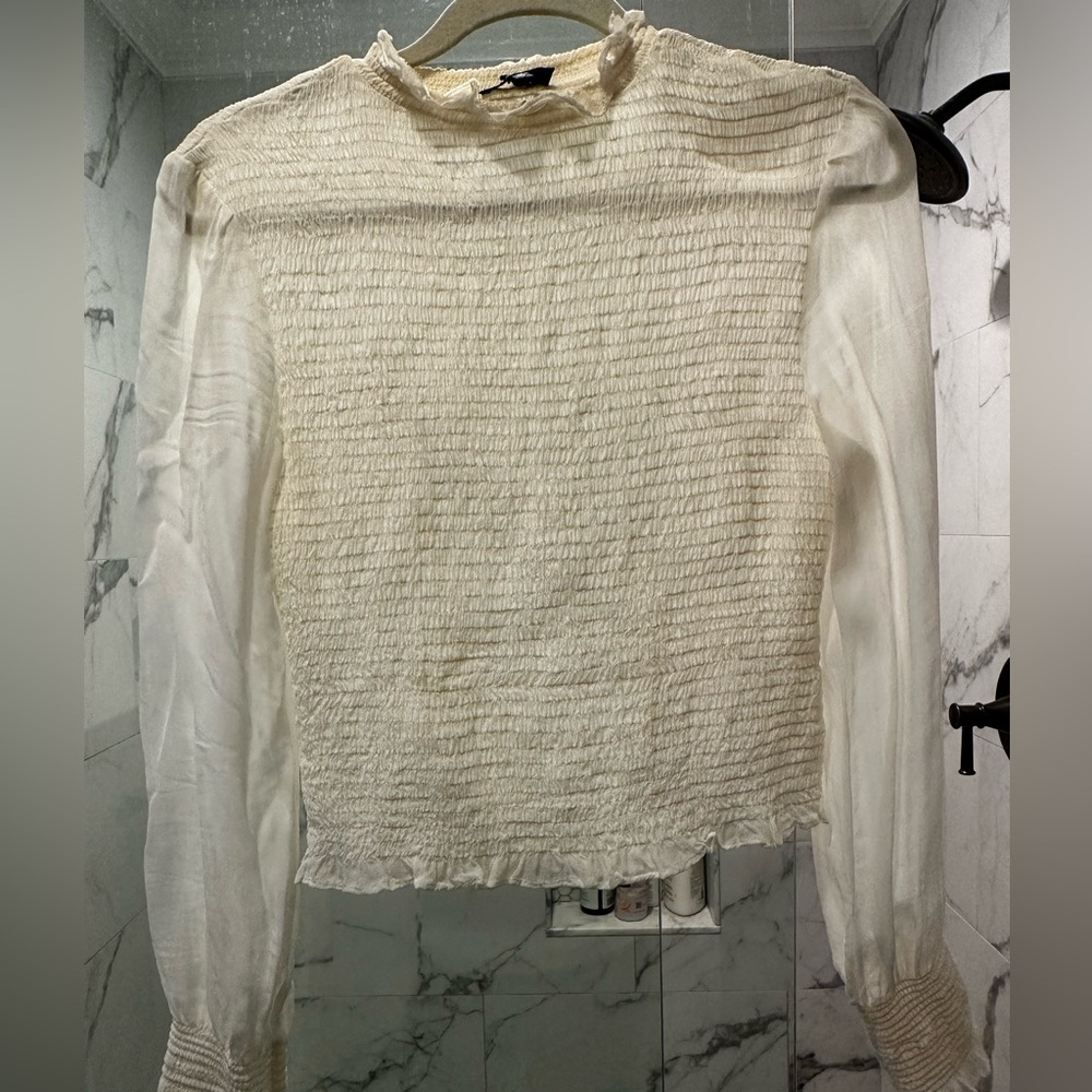 Rag & Bone Kayden Smocked Ruffled Blouse - Picture 5 of 7